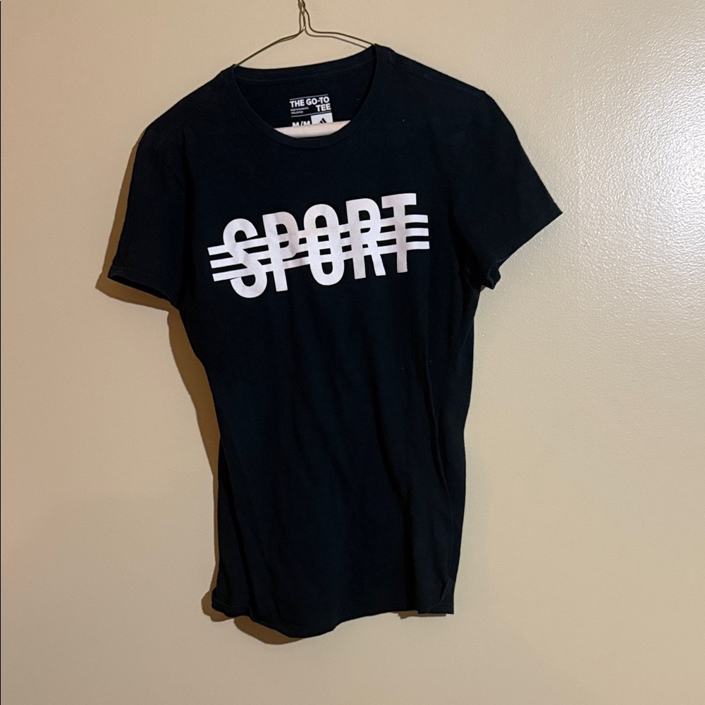 Adidas Black Tee with White Logo